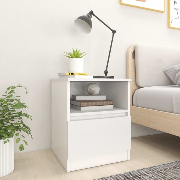 vidaXL sengeborde 2 stk. 40x40x50 cm spånplade hvid