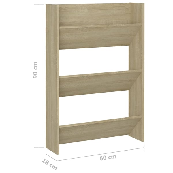 vidaXL Veggskoskap sonoma eik 60x18x90 cm sponplate