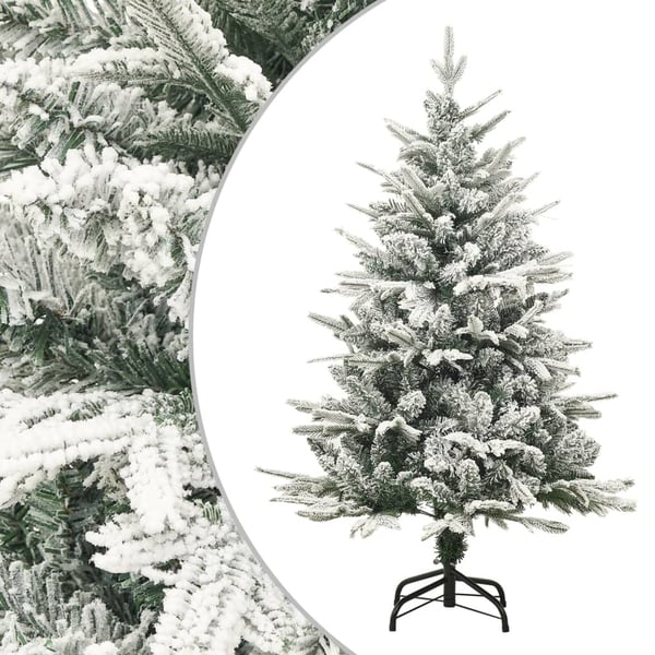 vidaXL kunstigt juletræ med puddersne 120 cm PVC og PE grøn