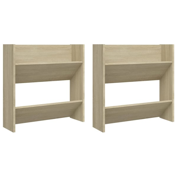 vidaXL væghængt skoskab 2 stk. 60x18x60 cm spånplade sonoma-eg