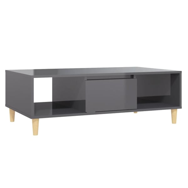 vidaXL sofabord 103,5x60x35 cm spånplade grå højglans