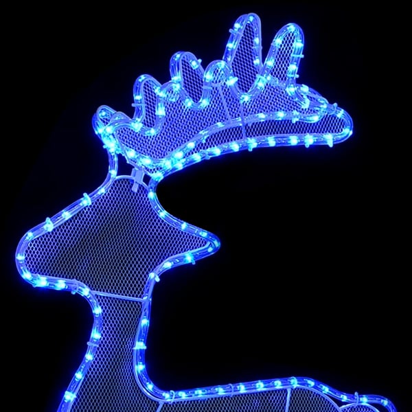 vidaXL Reinsdyr julepynt med netting 306 LED 60x24x89 cm