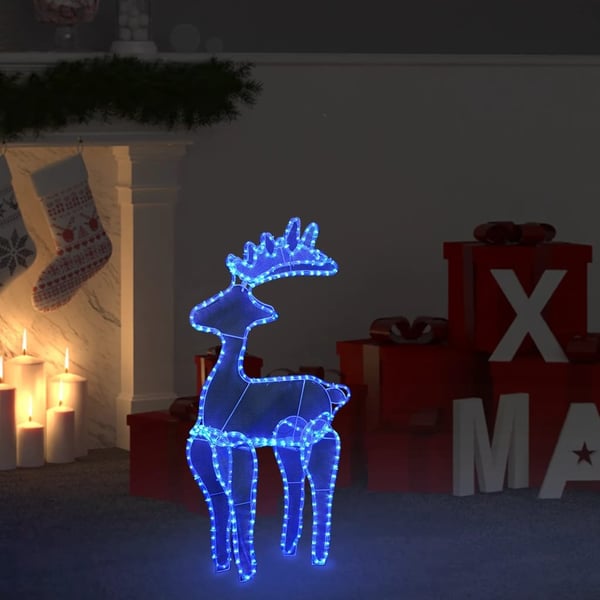 vidaXL Reinsdyr julepynt med netting 306 LED 60x24x89 cm