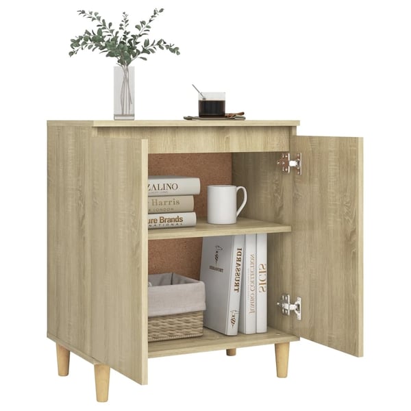 vidaXL Skjenk med ben i heltre sonoma eik 60x35x70 cm sponplate