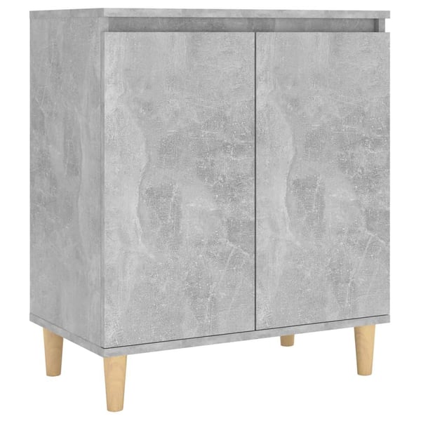 vidaXL Skjenk med ben i heltre betonggrå 60x35x70 cm sponplate