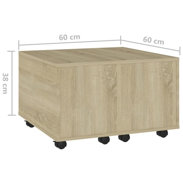 vidaXL sofabord 60x60x38 cm spånplade sonoma-eg