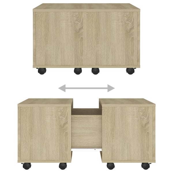 vidaXL sofabord 60x60x38 cm spånplade sonoma-eg