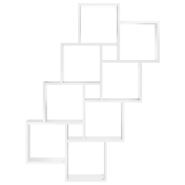 vidaXL Kubeformet vegghylle hvit 90x15x119 cm sponplate