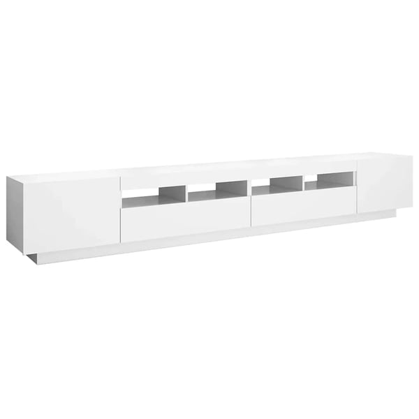 vidaXL TV-benk med LED-lys hvit 260x35x40 cm
