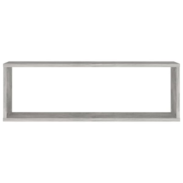 vidaXL væghylder 2 stk. 80x15x26,5 cm spånplade kubeformet betongrå