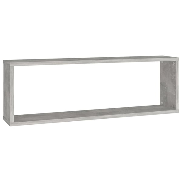 vidaXL væghylder 2 stk. 80x15x26,5 cm spånplade kubeformet betongrå
