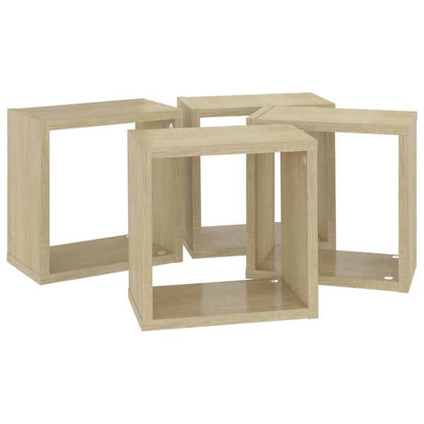 vidaXL Vegghyller kubeformet 4 stk sonoma eik 26x15x26 cm