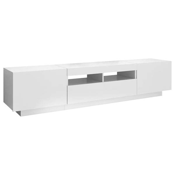 vidaXL TV-benk med LED-lys hvit 180x35x40 cm