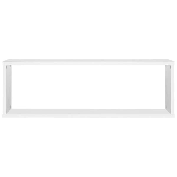 vidaXL væghylder 4 stk. 80x15x26,5 cm kubeformet spånplade hvid