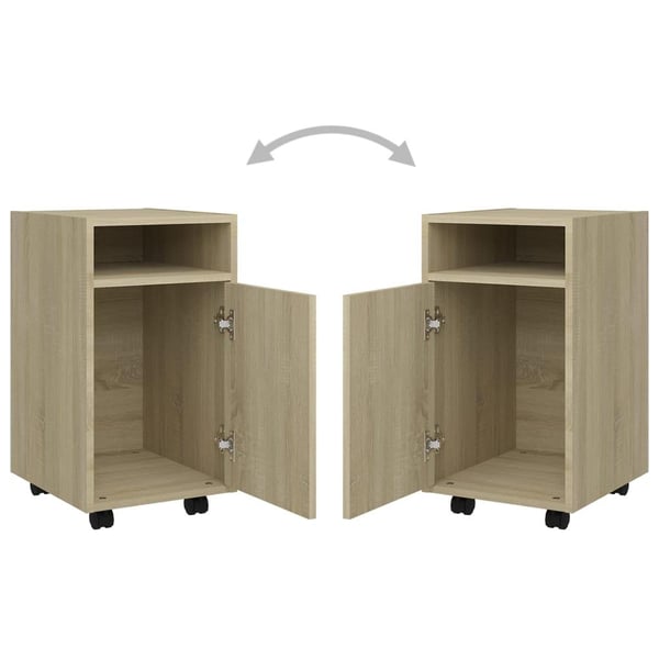 vidaXL Sideskap med hjul sonoma eik 33x38x60 cm sponplater