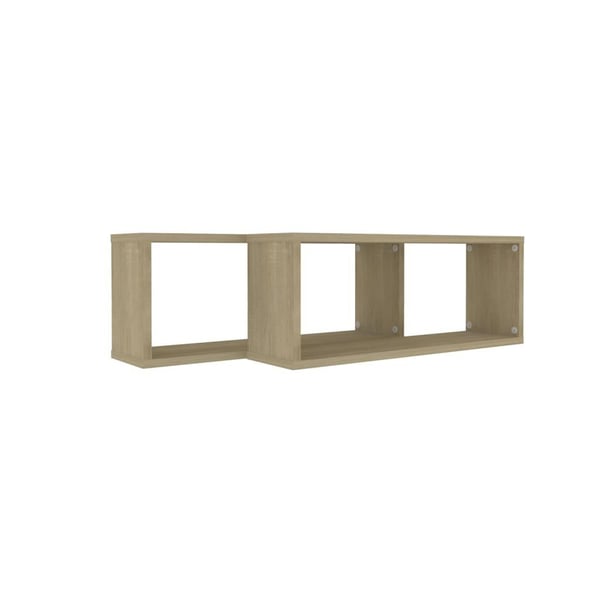 vidaXL Vegghyller kubeformet 2 stk sonoma eik 60x15x23 cm sponplate