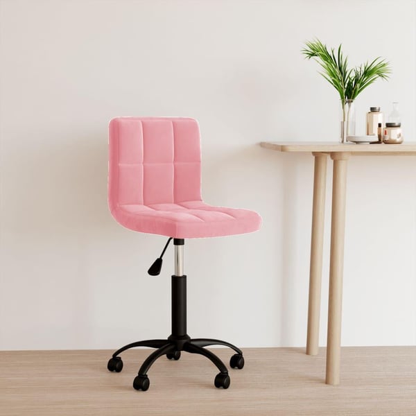 vidaXL drejelig kontorstol fløjl pink