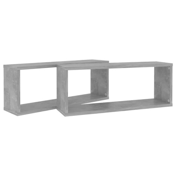 vidaXL væghylder 2 stk. 60x15x23cm kubeformet konstrueret træ betongrå