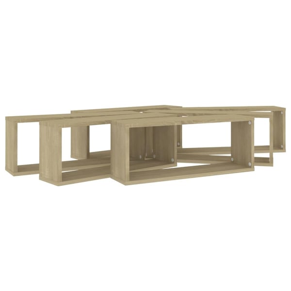 vidaXL Vegghyller kubeformet 6stk sonoma eik 60x15x23cm konstruert tre