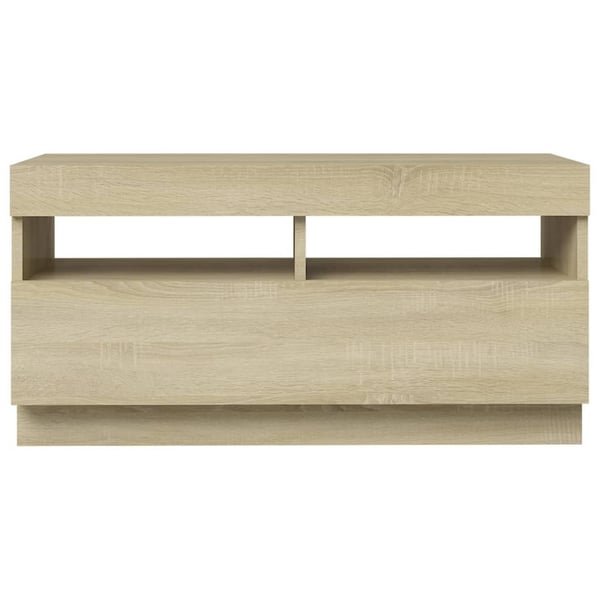 vidaXL TV-benk med LED-lys sonoma eik 80x35x40 cm