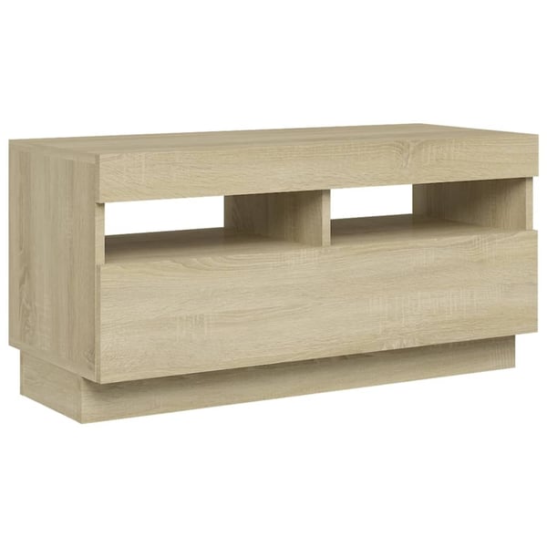 vidaXL TV-benk med LED-lys sonoma eik 80x35x40 cm