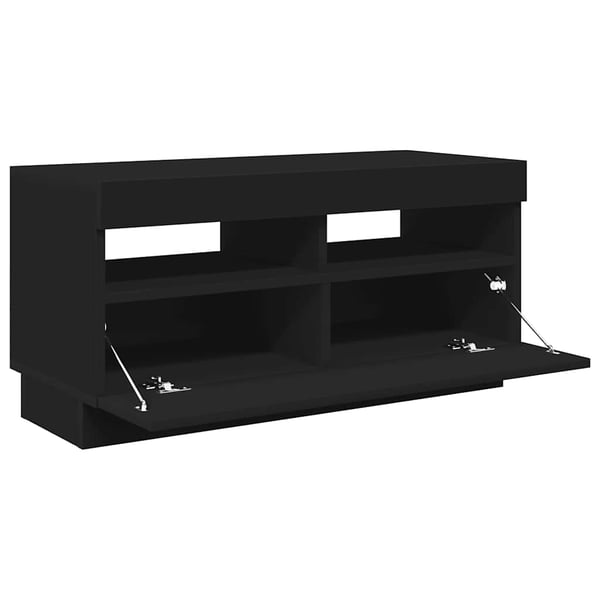 vidaXL TV-benk med LED-lys svart 80x35x40 cm