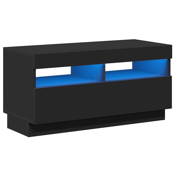 vidaXL TV-benk med LED-lys svart 80x35x40 cm