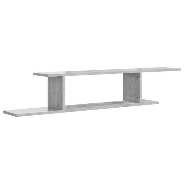vidaXL væghængt tv-hylde 125x18x23 cm konstrueret træ betongrå