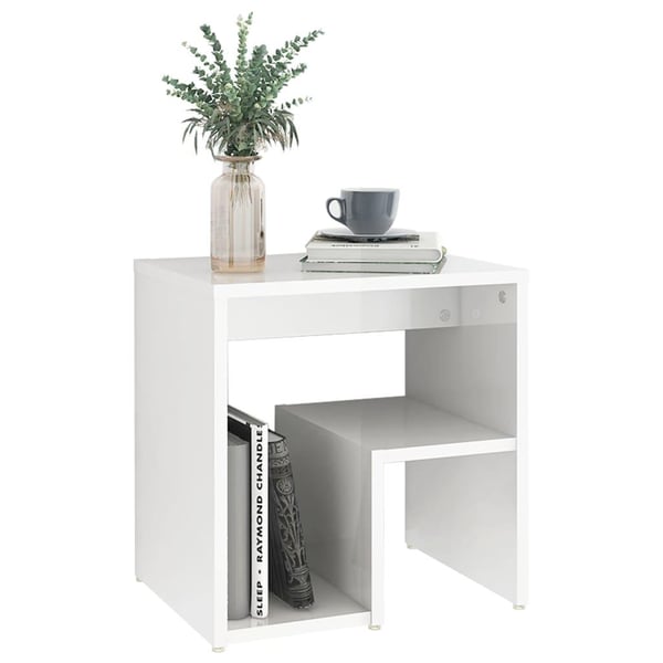 vidaXL sengeskab 40x30x40 cm spånplade hvid højglans