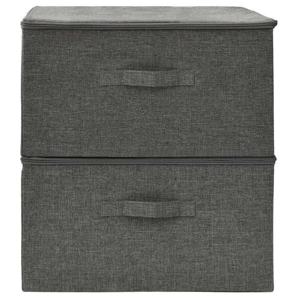 vidaXL opbevaringskasser 2 stk. 43x34x23 cm stof antracitgrå