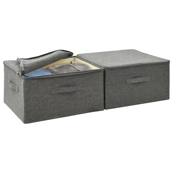 vidaXL opbevaringskasser 2 stk. 43x34x23 cm stof antracitgrå