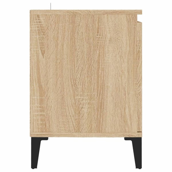 vidaXL TV-benk med metallben sonoma eik 103,5x35x50 cm
