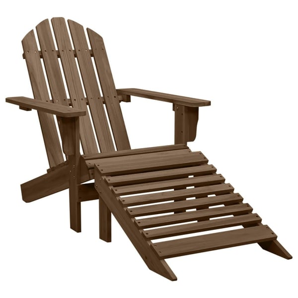 vidaXL Adirondack hagestol med ottoman og bord heltre gran brun