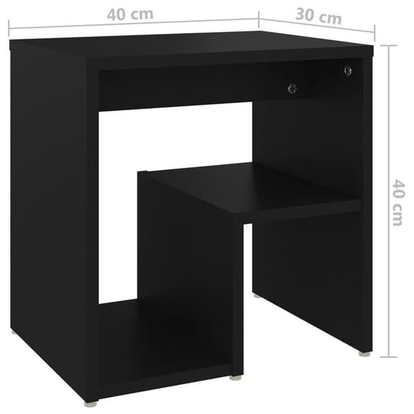 vidaXL Nattbord svart 40x30x40 cm sponplate