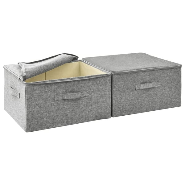vidaXL Säilytyslaatikot 2 kpl kangas 43x34x23 cm harmaa