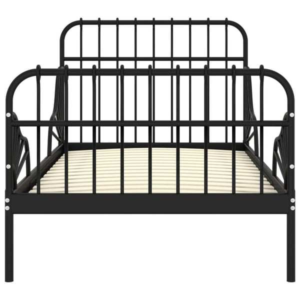 vidaXL Utvidbar sengeramme svart metall 80x130/200 cm
