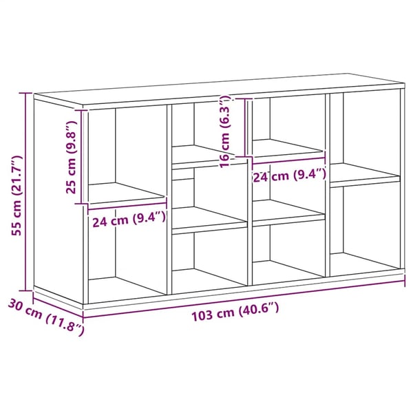 vidaXL skoreol 103x30x54,5 cm spånplade sort