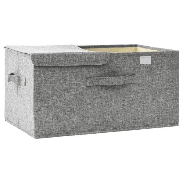 vidaXL Oppbevaringsboks stoff 50x30x25 cm grå