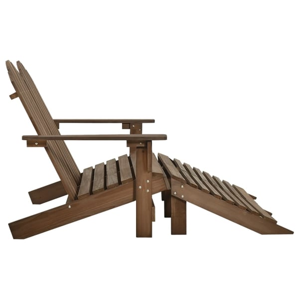 vidaXL Adirondack hagestol og ottoman 2-seters heltre gran brun