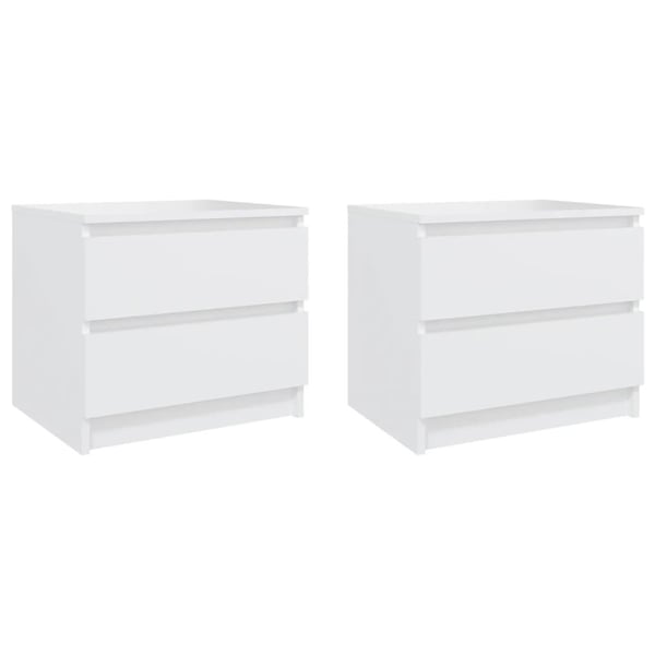 vidaXL sengeskabe 2 stk. 50x39x43,5 cm spånplade hvid