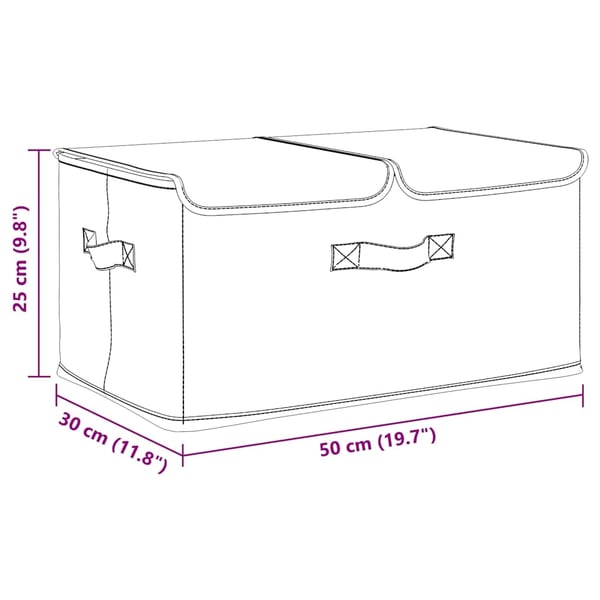 vidaXL Oppbevaringsboks stoff 50x30x25 cm kremhvit