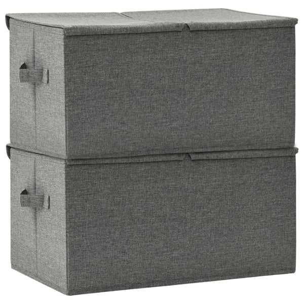 vidaXL Oppbevaringsbokser 2 stk stoff 50x30x25 cm antrasitt