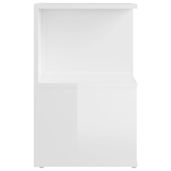 vidaXL sengeskab 35x35x55 cm spånplade hvid højglans