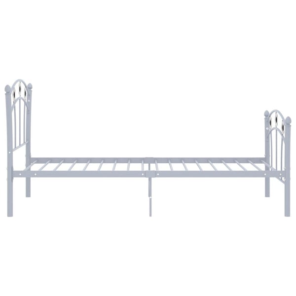 vidaXL Sengeramme med fotballdesign grå metall 90x200 cm