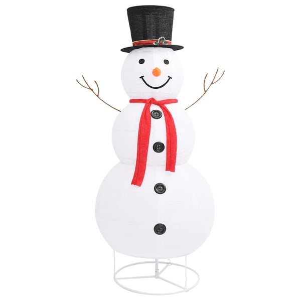 vidaXL Dekorativ snømannfigur med LED luksusstoff 180cm