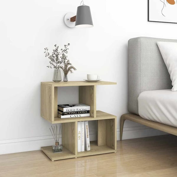 vidaXL sengebord 50x30x51,5 cm konstrueret træ sonoma-eg