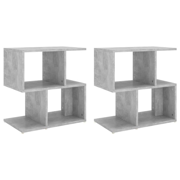 vidaXL Nattbord 2 stk betonggrå 50x30x51,5 cm sponplate