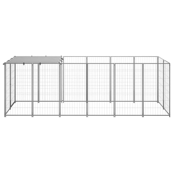 vidaXL Hundebur sølv 330x110x110 cm stål