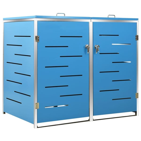 vidaXL dobbelt skraldespandsskjuler 138x77,5x112,5 cm rustfrit stål