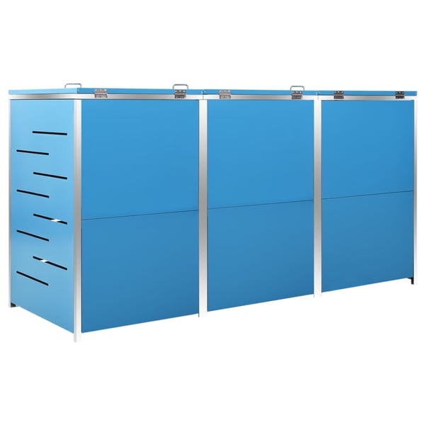vidaXL tredobbelt skraldespandsskjuler 207x77,5x112,5 cm rustfrit stål